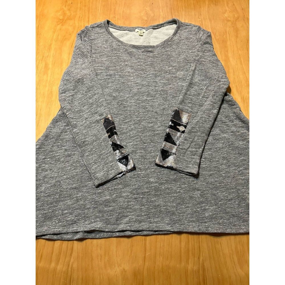 Dylan (True Grit) Southwest Grey Tunic Sequin Long Sleeve Pullover Size Large